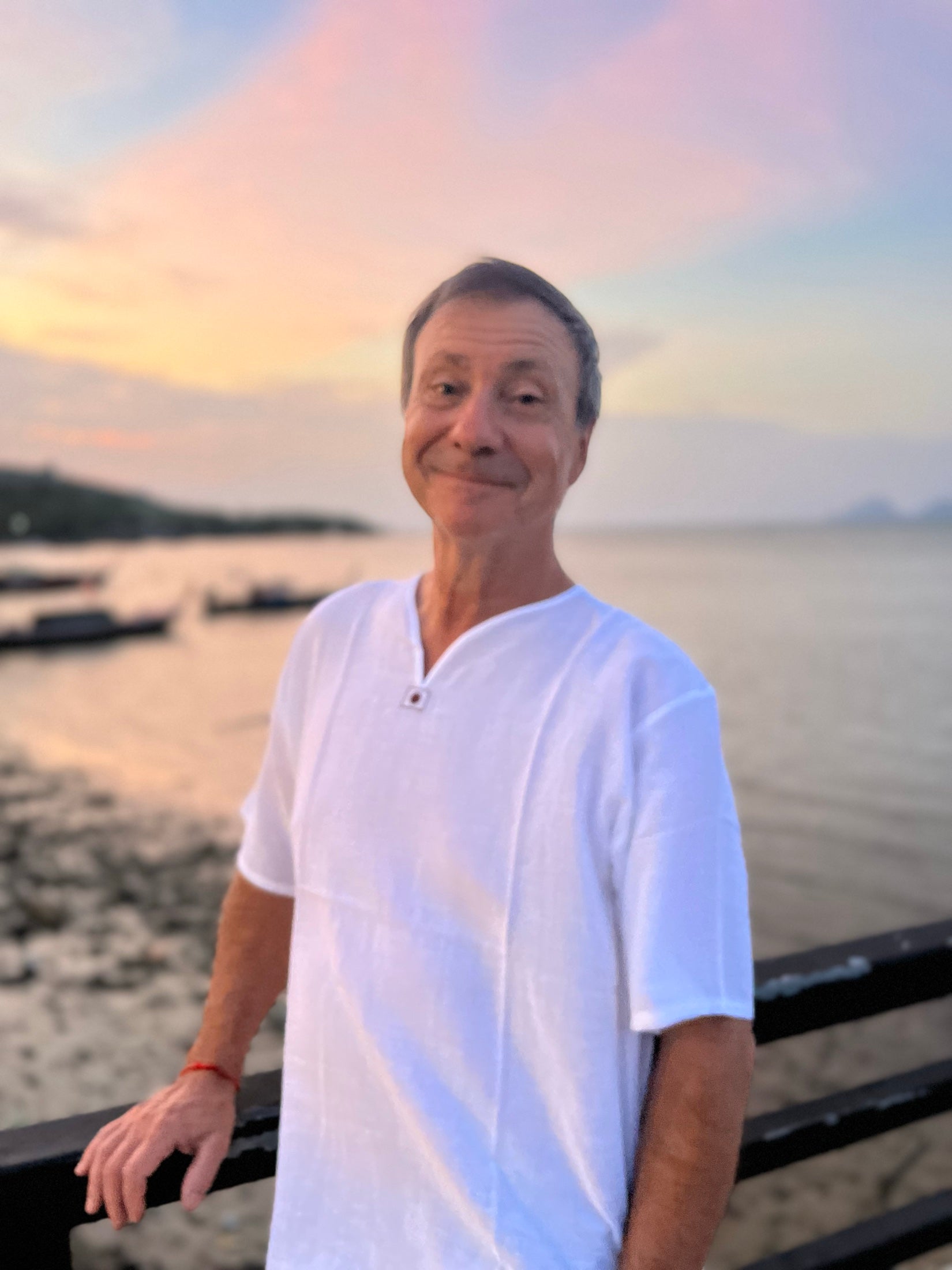Jim at the coast in Southern Thailand at sunset